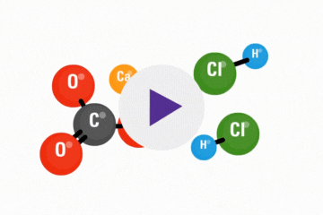 A play button overlaid on a chemical molecular structure diagram.