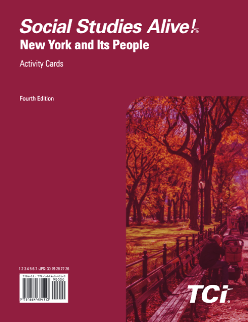 Cover of the Social Studies Alive! New York and Its People activity cards, fourth edition.