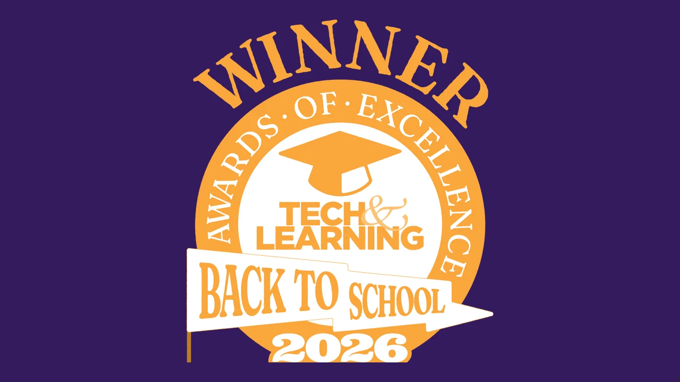 Tech & Learning Awards of Excellence Winner 2026 seal with a graduation cap icon.