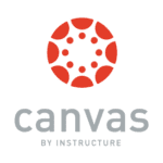 Red circular Canvas logo above the words canvas by instructure in gray lowercase text on a white background.