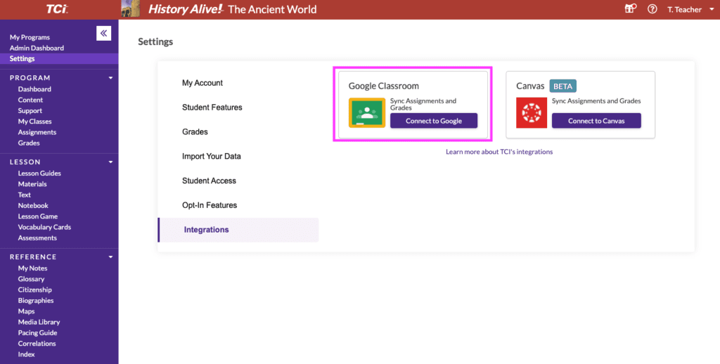 Connect to Google Classroom
