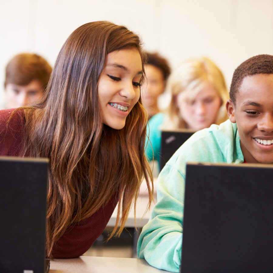 Students using laptops