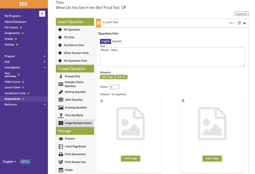 Select Image Multiple Choice Question