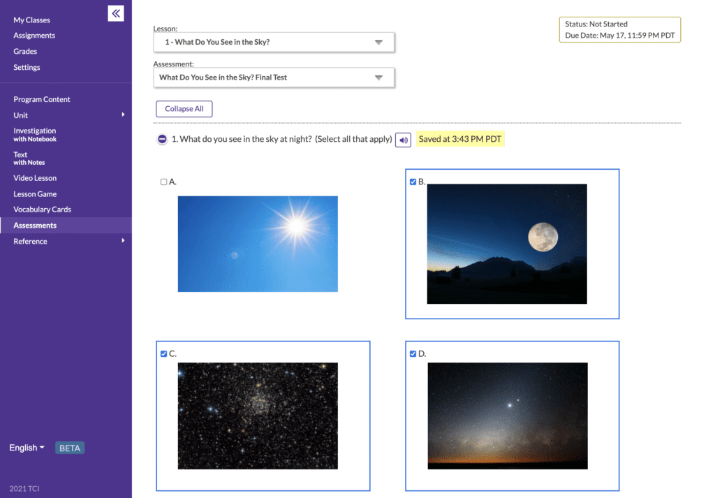 Student Assessment View