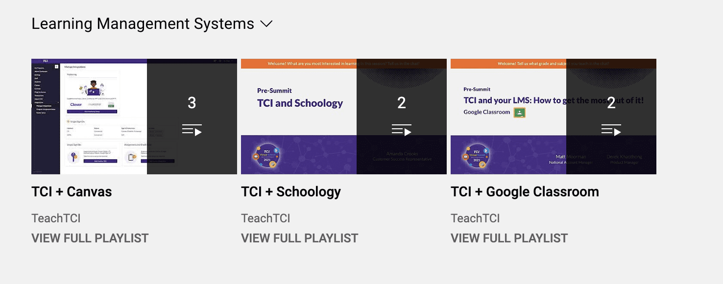 TCI + Your LMS Video Playlist