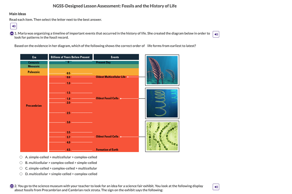 NGSS-Test question with stimuli