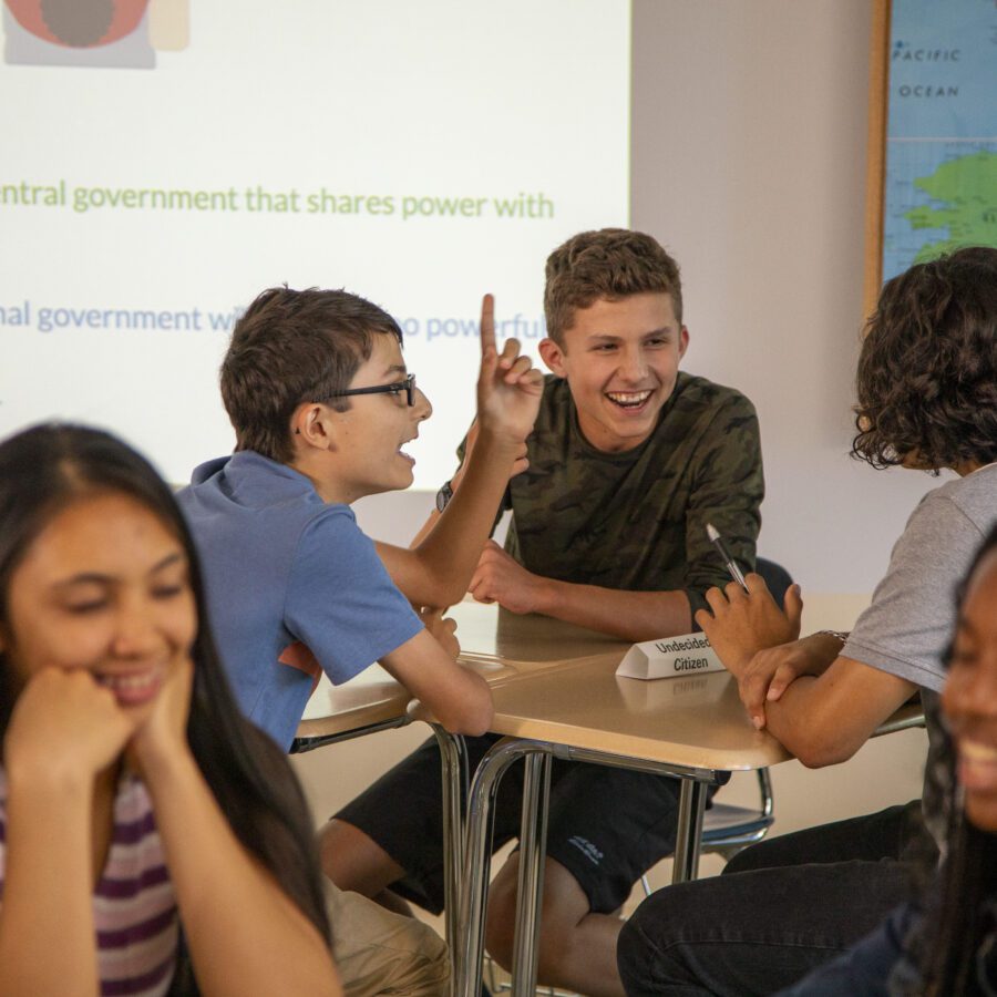 Students engaged in an activity