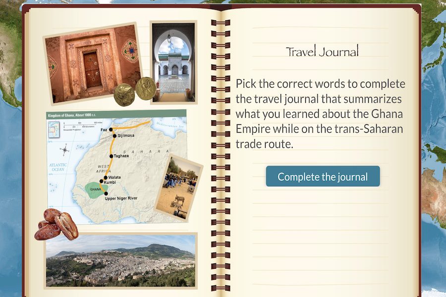 Learning Interaction - Assemble a Travel Journal from the Past